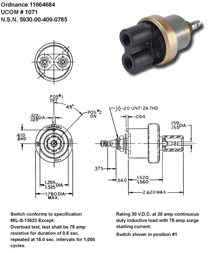 1071 Rotary 2 Position Switch